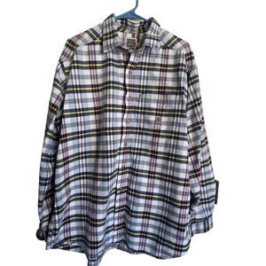 Panhandle Slim Mens Multicolor Plaid Long Sleeve Rough Stock Western Shirt XXL